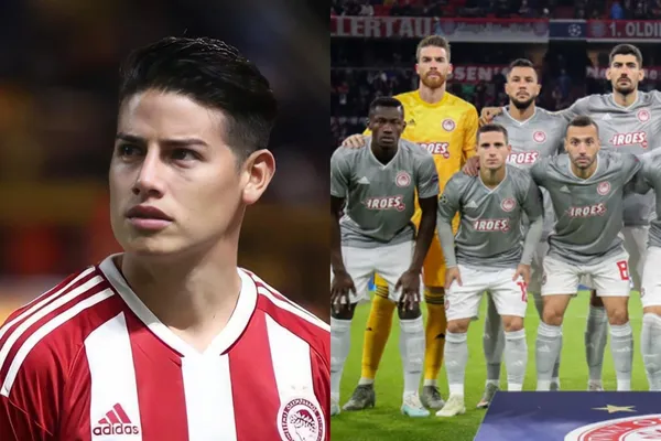 El jugador colombiano tuvo su primer partido con Olympiacos que perdió en la liga de Grecia