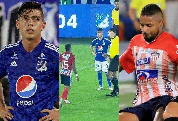 El jugador Daniel Ruiz tuvo un encontronazo con Yesus Cabrera del Junior FC.