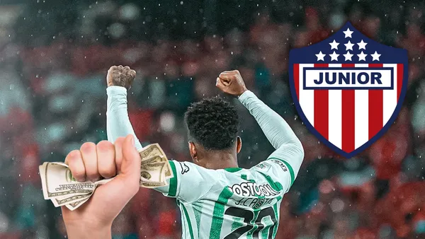 El jugador de Nacional que ahora pretende a toda costa el Junior de Barranquilla Foto: Nacionaloficial, Pexels y Escudoteca