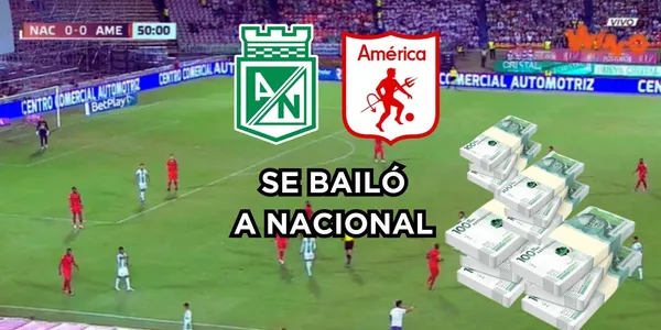 El jugador del América de Cali se bailó a Atlético Nacional en el Atanasio.