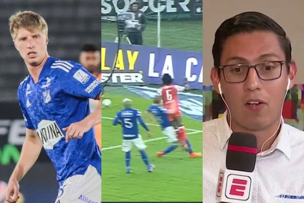 El jugador le cometió un penal a Carlos Sánchez en el partido de Millonarios ante Santa Fe