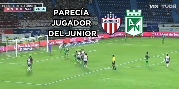 El jugador no daba la talla en Barranquilla. Foto captura de pantalla de Win Sports y Twitter @nacionaloficial.