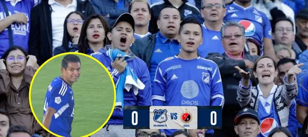 El jugador referente de Millonarios tuvo una gran oportunidad para marcar