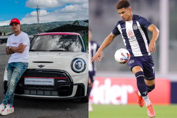 El jugador de Talleres de Córdoba mostró recientemente su nuevo carro que es más sencillo que el de Juan Fernando Quintero quien juega en River Plate