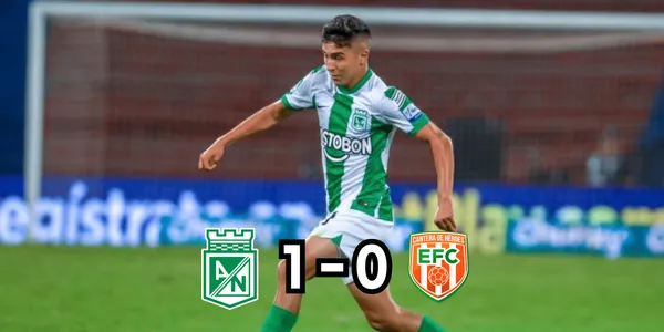 El lateral canterano Samuel Velásquez, anotó el primer tanto del partido contra el Envigado.