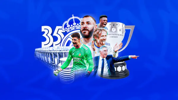 El merengue goleo al Espanyol de Barcelona, y se corona campeón de La Liga Española de Fútbol.