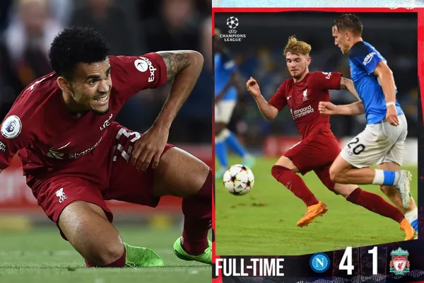 El Napoli le dio una goleada al Liverpool de Luis Díaz.