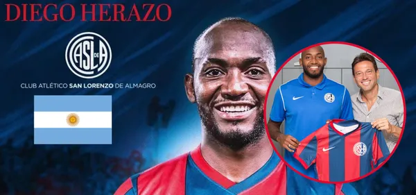 El nuevo apodo de Diego Herazo en Argentina tras ser oficializado en San Lorenzo (Foto tomada redes San Lorenzo)