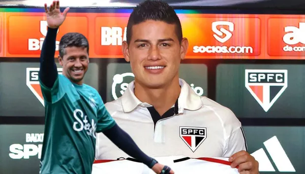 El nuevo DT del Sao Paulo, al lado James Rodríguez.