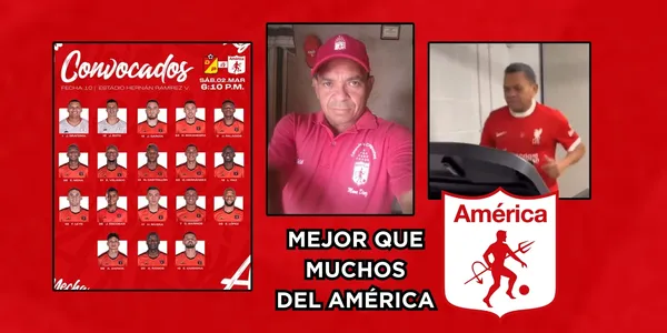 El papá de Luis Díaz sorprendió entrenando. Foto tomada de El País, captura de pantalla Gol Garra Col y Twitter @AmericaDeCali.