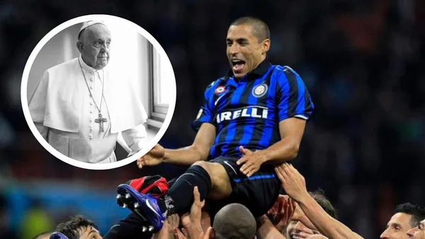 El Papa Francisco y su encuentro con un ídolo del fútbol colombiano Foto: UEFA y Vatican