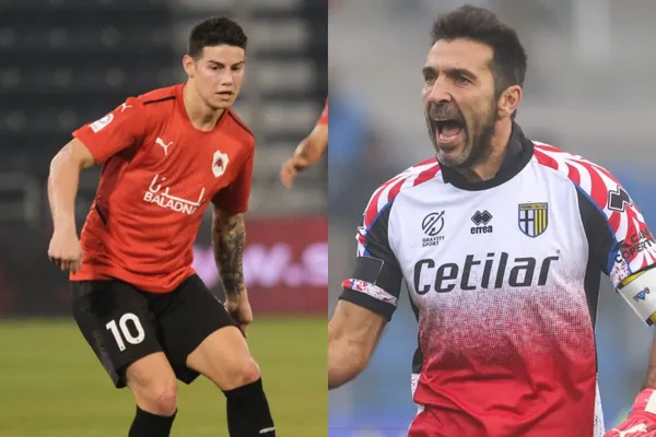 El portero italiano sigue vigente en el fútbol de su país y le dio una lección al volante colombiano.