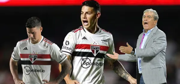 El sablazo del DT Jorge Luis Pinto a James Rodríguez por tronco en el Sao Paulo (Foto tomada de AS)
