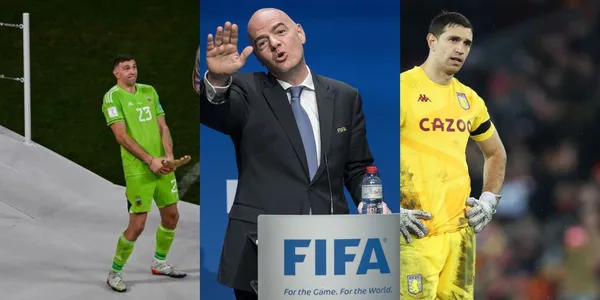 Emiliano Martínez llegó al final de su polémico personaje, la FIFA le dio un tatequieto tras sus shows como una vez lo hizo con Colombia.