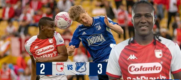 En el partido Millonarios vs Santa Fe se presentó una pelea entre los jugadores