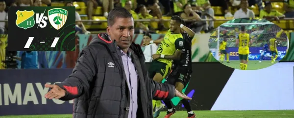 En el partido que terminó empatado 1-1 entre Atlético Huila y La Equidad se presentó una insólita trampa