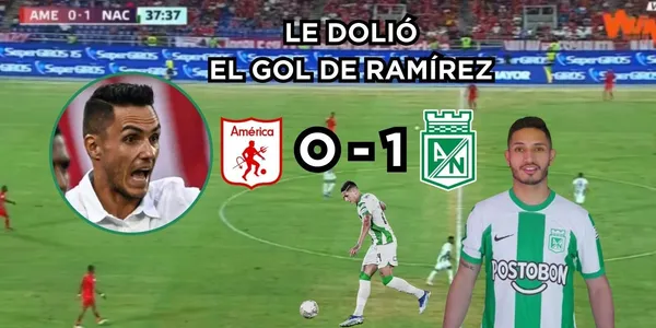 Erick Ramírez de Atlético Nacional vacunó al América de Cali.