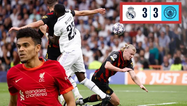 Erling Haaland jugando con Manchester City vs Real Madrid