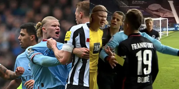 Erling Haaland llegó a pelear contra Rafael Santos Borré en Alemania, ahora el noruego se metió en una tanga en Inglaterra.