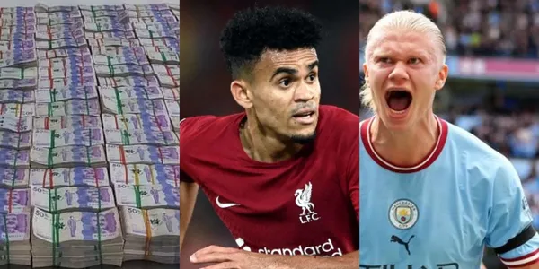 Erling Haaland tiene un astronómico salario en Inglaterra, misma liga donde está el colombiano Luis Díaz.