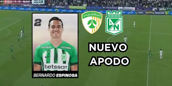 Espinosa con un nuevo apodo. Foto captura de pantalla, Nacional de Twitter @nacionaloficial, logos de Wikipedia.