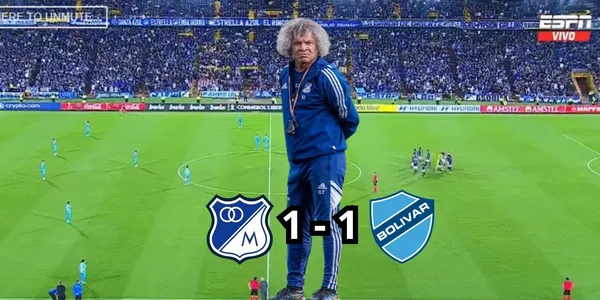 Estadio El Campín durante el juego de Millonarios FC contra Bolívar de Bolivia