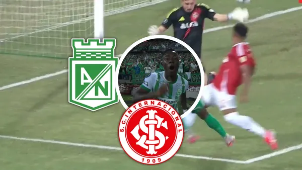 Este fue el gesto de Hinestroza que encendió la polémica tras su gol en la Libertadores. Foto: Captura de ESPN y Escudoteca