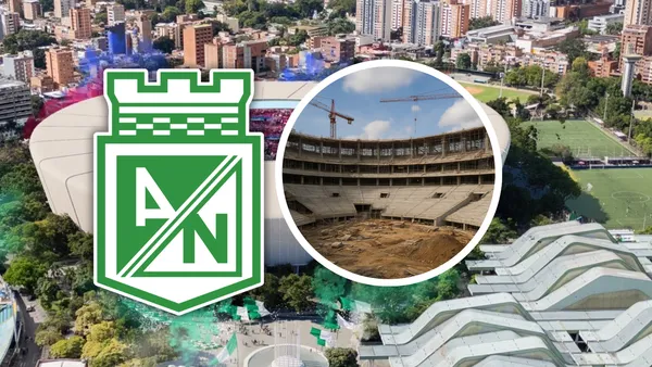 Estos son los detalles que podrían ilusionar a Atlético Nacional con su nuevo estadio Foto: Chat GPT, Escudoteca e Inder