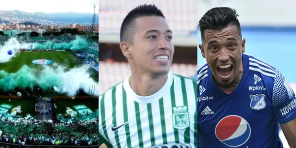 Fernando Uribe ex jugador de Atlético Nacional que ahora está en Millonarios FC.