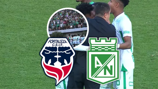 Fortaleza vs Atlético Nacional Foto: Captura de Win Sports y Escudoteca