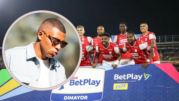 Foto: redes de Mbappé y Santa Fe.