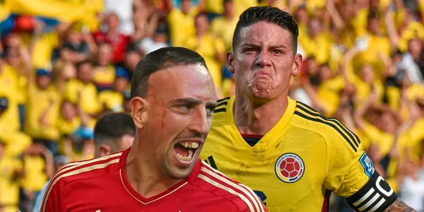 Franck Ribéry reaccionó al ver a James Rodríguez como un crack con Colombia.