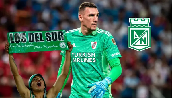 Franco Armani con el buzo de River Plate.