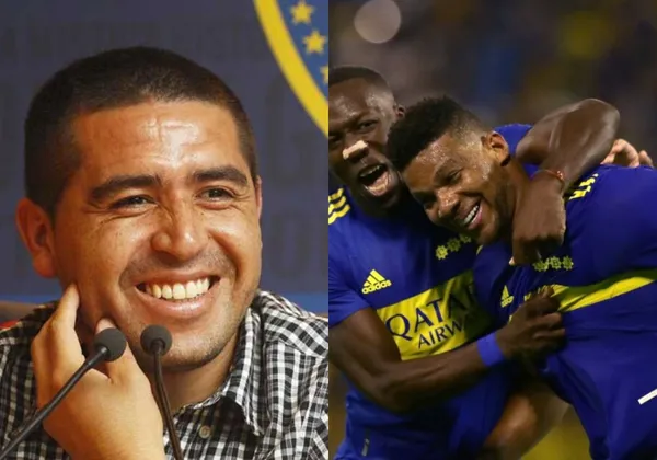 Frank Frabra marcó un golazo con el Boca Juniors y el histórico Juan Román Riquelme no se quedó de brazos cruzados para felicitar al colombiano.