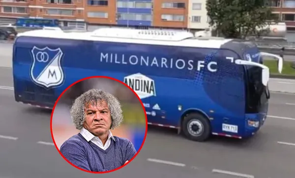 Gamero bajo del bus a una estrella de Millonarios (Foto tomada de Semana y Distrito Azul)