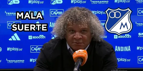 Gamero con una baja en Millonarios FC. Foto tomada de captura de pantalla rueda de prensa DIMAYOR.