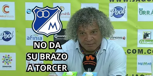 Gamero no la pasa bien en Millonarios FC. Foto de Gamero tomada de rueda de prensa DIMAYOR.