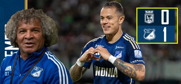 Gamero tiene de hijo a Nacional y la reacción tras gol de Castro con Millonarios (Foto redes Millonarios)