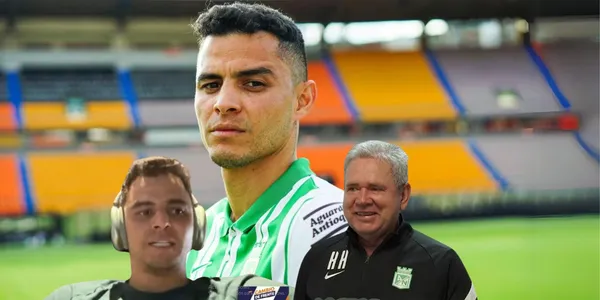 Giovanni Moreno con la camiseta de Atlético Nacional y Hernán Darío Herrera ex DT del Verdolaga