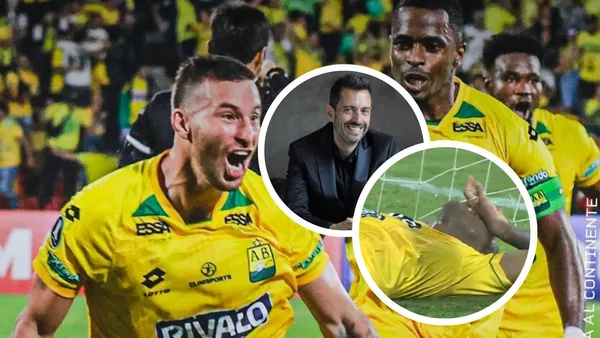 Giralt reaccionó con todo tras el empate agónico entre Bucaramanga y Fortaleza. Foto: Atlético Bucaramanga, X y Captura de ESPN