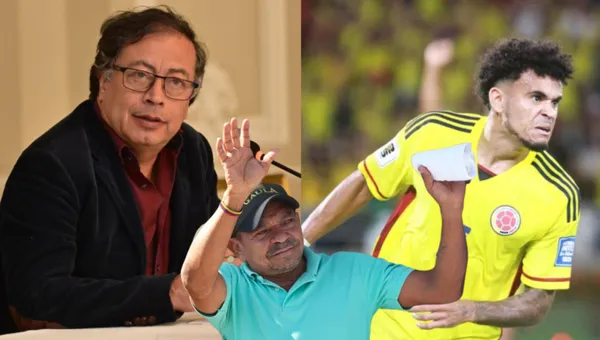 Gustavo Petro, al lado Mané Díaz y su hijo, Lucho.