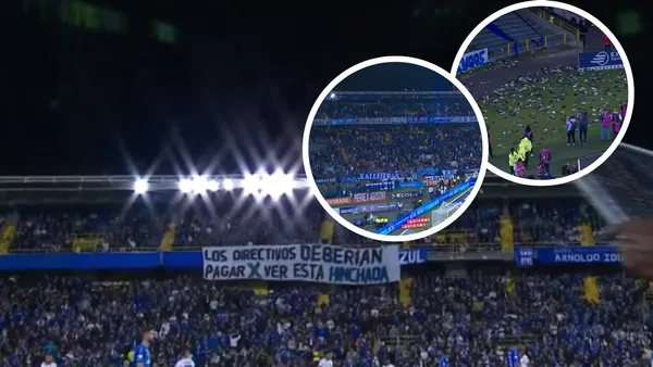 Hace instantes, los incidentes en El Campín en el Millonarios vs Unión Magdalena Foto: Captura de Win Sports