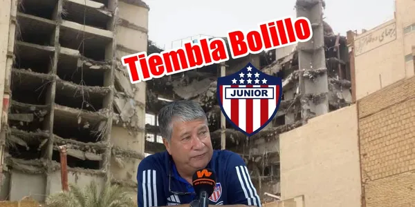 Hernán Darío Gómez recibe un golpe bajo de un ex jugador del Junior FC.