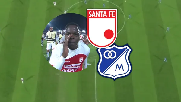 Independiente Santa Fe le pone la noche a cuadritos a Millonarios Foto: Escudoteca y Captura de Win Sports