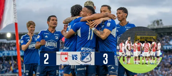 Independiente Santa Fe perdió 3-2 ante Millonarios en la liga colombiana