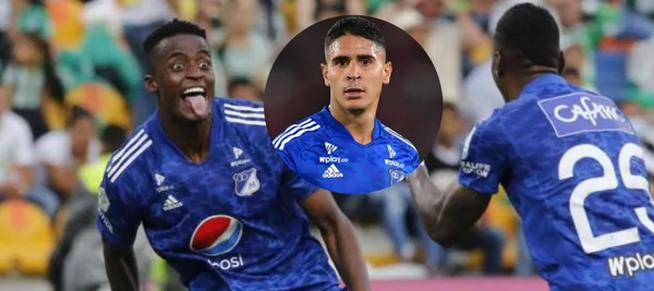 Jader Valencia le está dando la victoria 1-0 de Millonarios ante Santa Fe