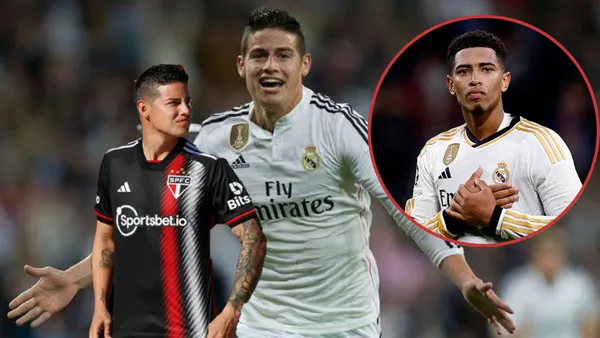 James ahora en Sao Paulo y el tremendo elogió por parte de Bellingham del Madrid