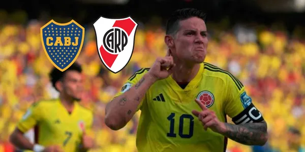 James podría irse a jugar a Argentina. Foto tomada del portal El Colombiano y logos de Wikipedia.