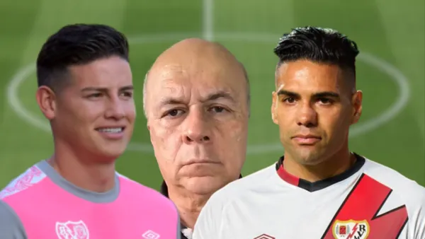 James Rodríguez, Carlos Vélez y Falcao García. Foto: redes de James Rodríguez, Carlos Vélez y Falcao García.