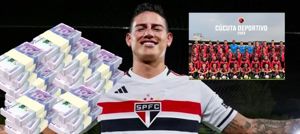 James Rodríguez celebra porque tiene un millonario salario en el club brasileño
